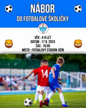 NÁBOR DĚTI ⚽️  4 - 6 let 17.9.2024